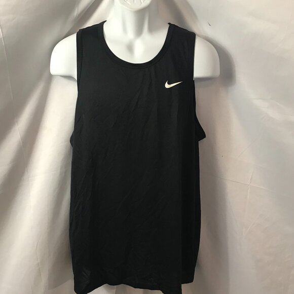 Nike Sheer Black Dri Fit Activewear Athletic Sport Cut Tank Top - Picture 1 of 6